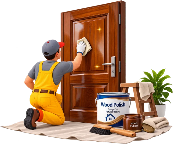 Wood door polishing service
